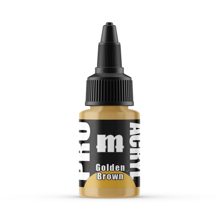 Monument Hobbies 17 Pro Acryl: Golden Brown Acrylic Paint 22ml Bottle