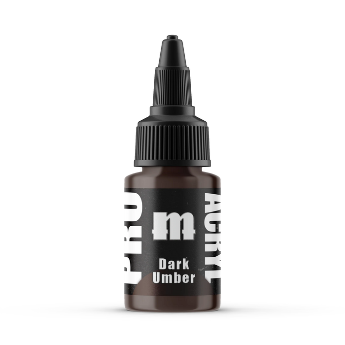 Monument Hobbies 19 Pro Acryl: Dark Umber Acrylic Paint 22ml Bottle