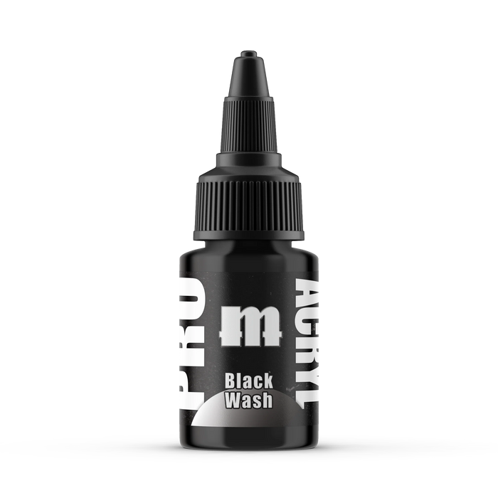 Monument Hobbies 200 Pro Acryl: Black Wash Acrylic Paint 22ml Bottle