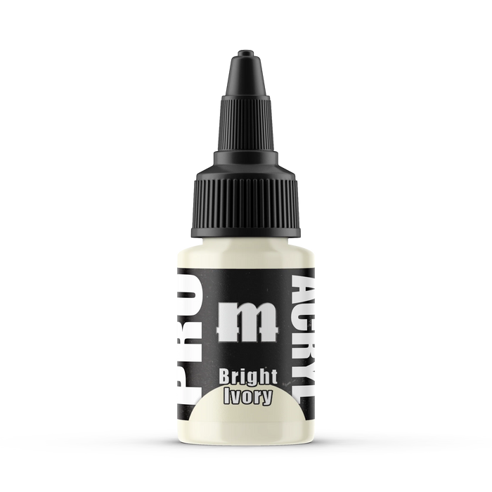 Monument Hobbies 22 Pro Acryl: Bright Ivory Acrylic Paint 22ml Bottle