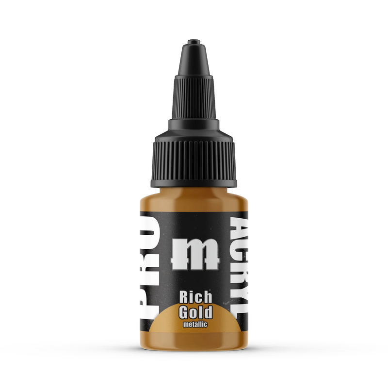 Monument Hobbies 28 Pro Acryl: Rich Gold Acrylic Paint 22ml Bottle