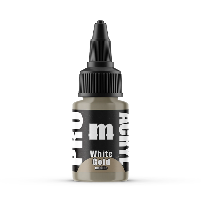 Monument Hobbies 29 Pro Acryl: White Gold Acrylic Paint 22ml Bottle