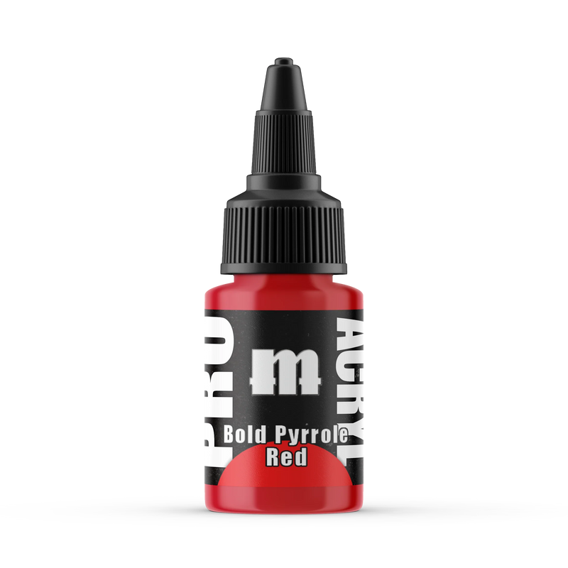 Monument Hobbies 3 Pro Acryl: Bold Pyrrole Red Acrylic Paint 22ml Bottle
