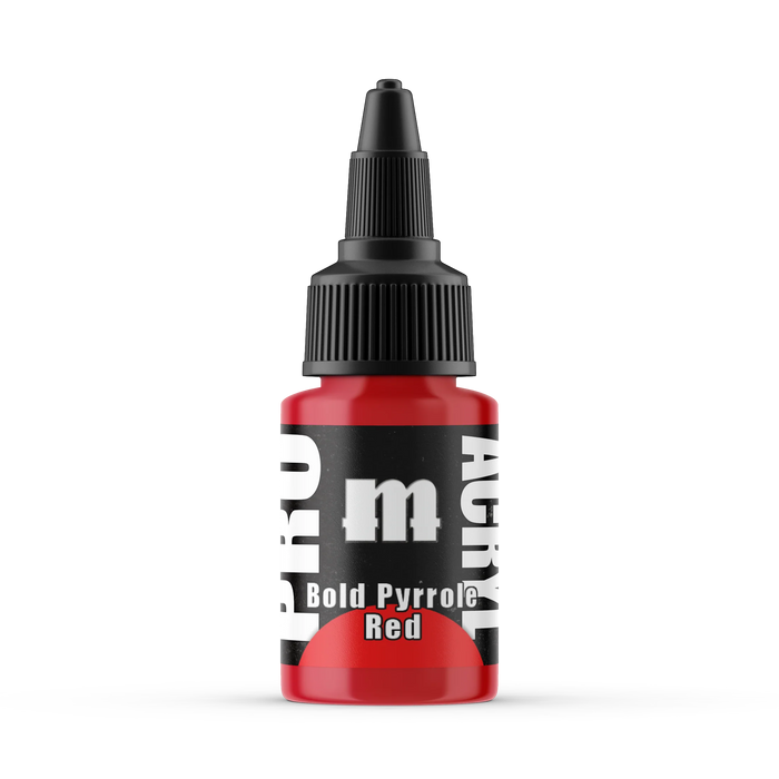 Monument Hobbies 3 Pro Acryl: Bold Pyrrole Red Acrylic Paint 22ml Bottle