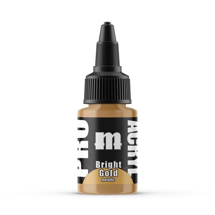 Monument Hobbies 31 Pro Acryl: Bright Gold Acrylic Paint 22ml Bottle