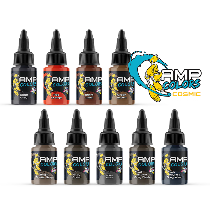 Monument Hobbies 34964 Pro Acryl AMP Colors: SET#2 Cosmic Acrylic Paint Set (9 Colors) 22ml Bottle