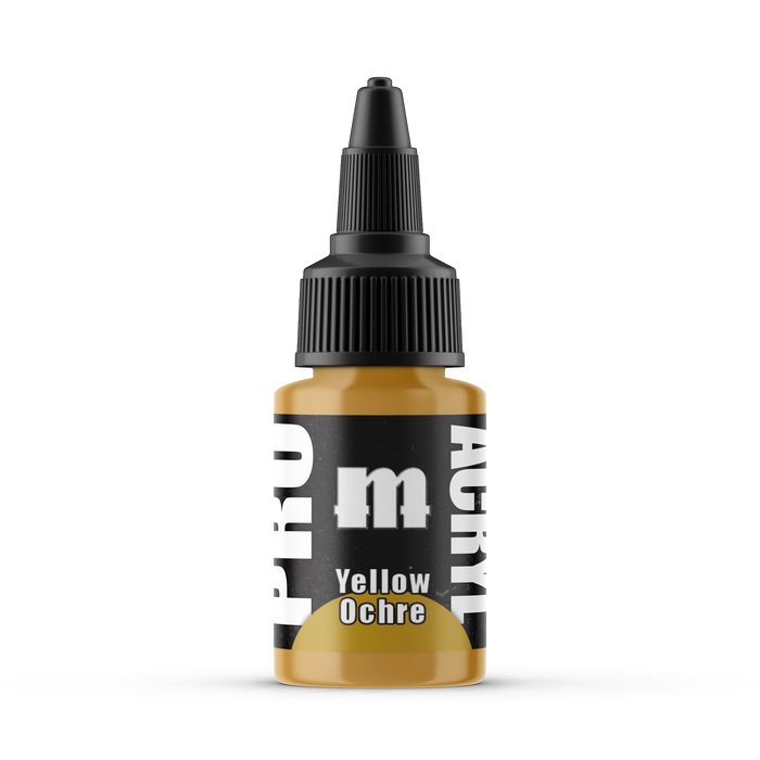 Monument Hobbies 38 Pro Acryl: Yellow Ochre Acrylic Paint 22ml Bottle