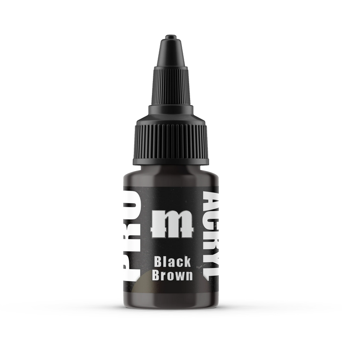 Monument Hobbies 40 Pro Acryl: Black Brown Acrylic Paint 22ml Bottle