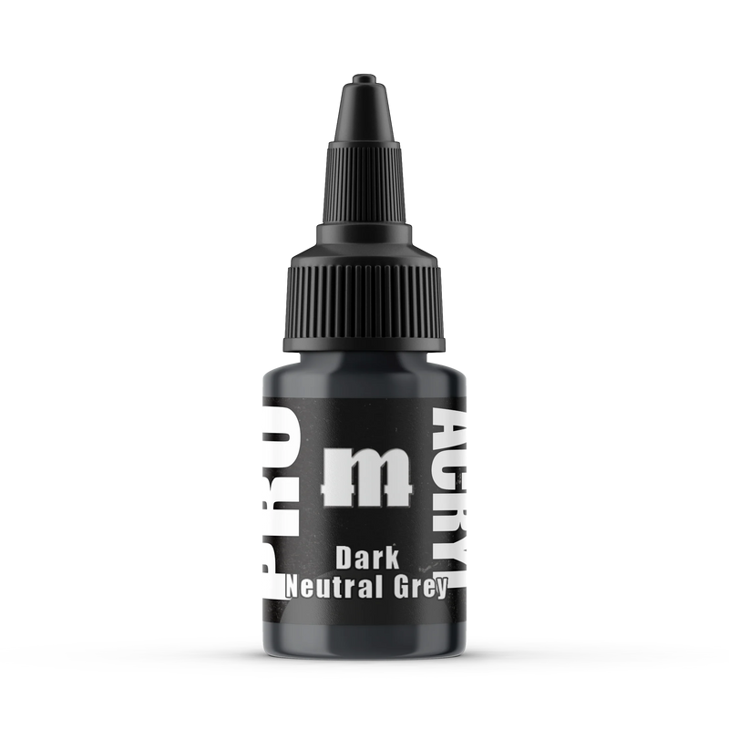 Monument Hobbies 44 Pro Acryl: Dark Neutral Grey Acrylic Paint 22ml Bottle