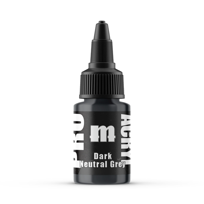 Monument Hobbies 44 Pro Acryl: Dark Neutral Grey Acrylic Paint 22ml Bottle