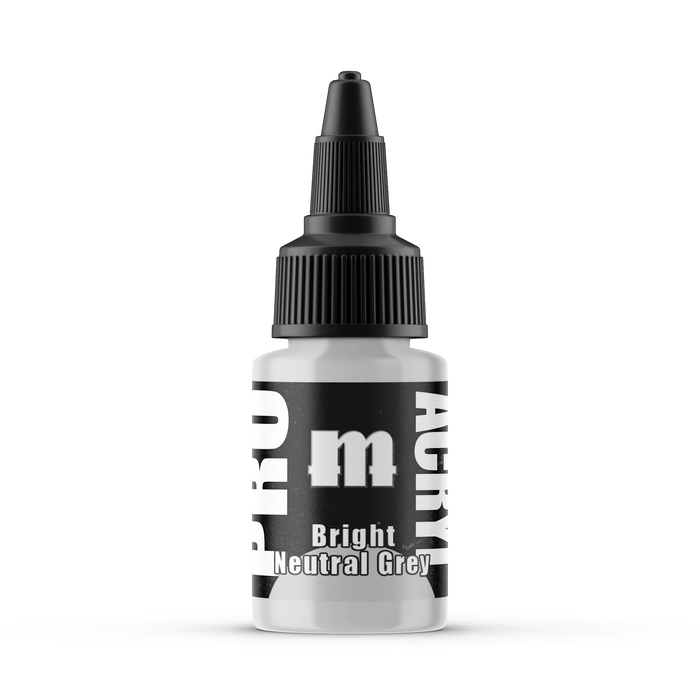 Monument Hobbies 45 Pro Acryl: Bright Neutral Grey Acrylic Paint 22ml Bottle