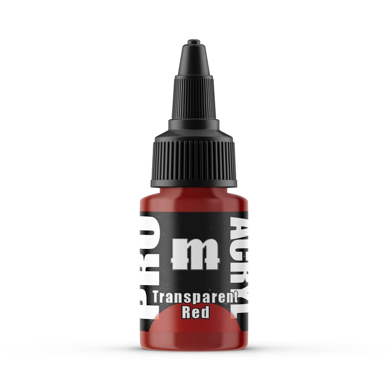 Monument Hobbies 47 Pro Acryl: Transparent Red Acrylic Paint 22ml Bottle