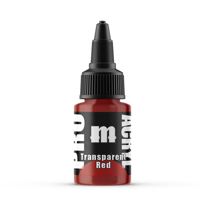 Monument Hobbies 47 Pro Acryl: Transparent Red Acrylic Paint 22ml Bottle