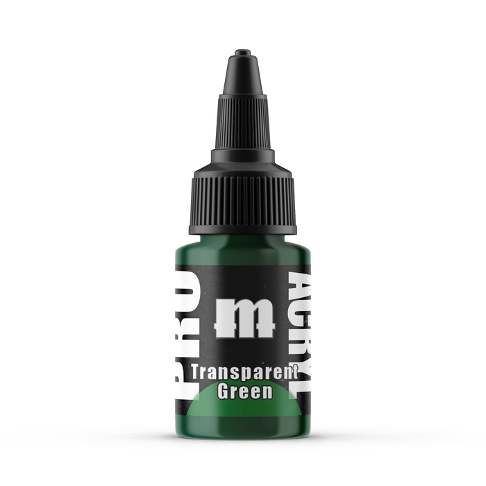Monument Hobbies 48 Pro Acryl: Transparent Green Acrylic Paint 22ml Bottle