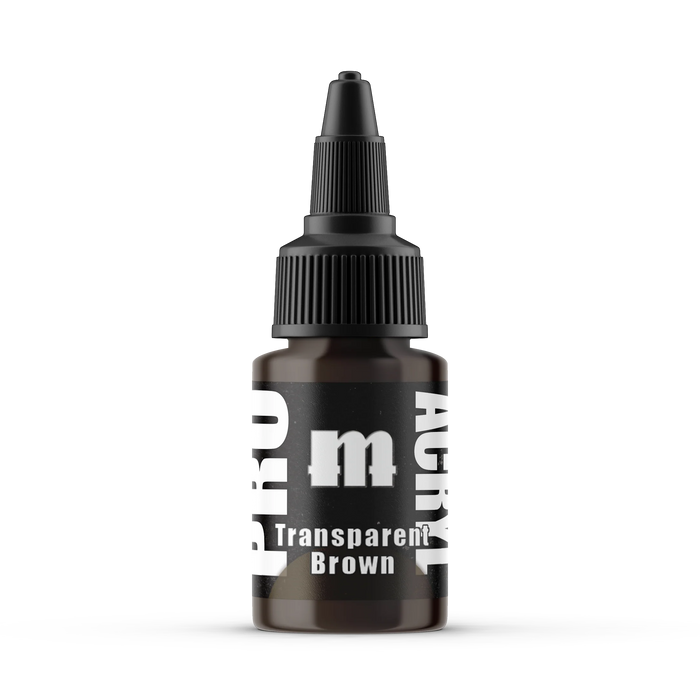Monument Hobbies 52 Pro Acryl: Transparent Brown Acrylic Paint 22ml Bottle