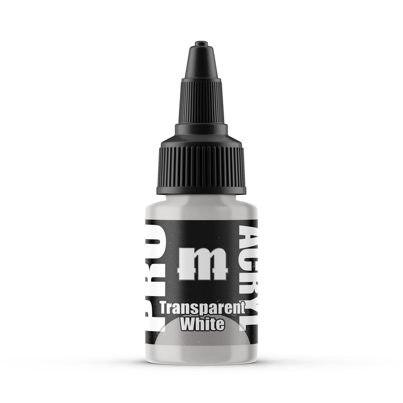 Monument Hobbies 64 Pro Acryl: Transparent White Acrylic Paint 22ml Bottle