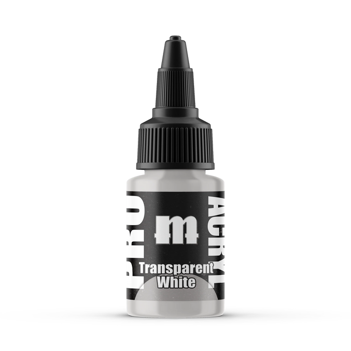 Monument Hobbies 64 Pro Acryl: Transparent White Acrylic Paint 22ml Bottle