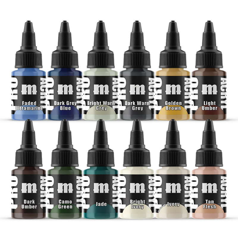Monument Hobbies 6446 Pro Acryl: SET-BASE Acrylic Paint Set (24 Colors) 22ml Bottles