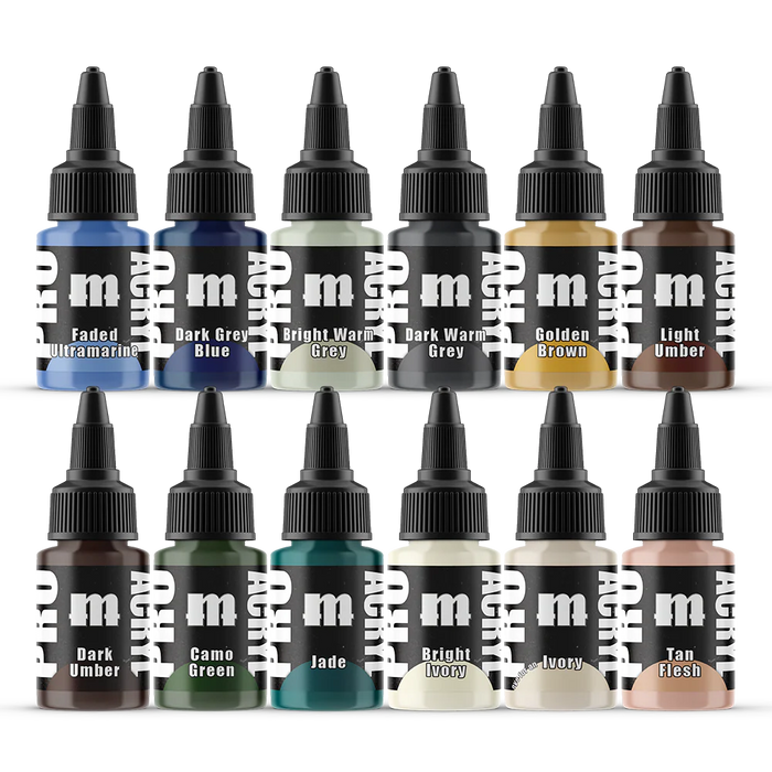 Monument Hobbies 6446 Pro Acryl: SET-BASE Acrylic Paint Set (24 Colors) 22ml Bottles