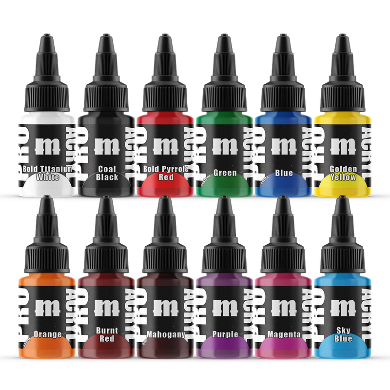 Monument Hobbies 6446 Pro Acryl: SET-BASE Acrylic Paint Set (24 Colors) 22ml Bottles
