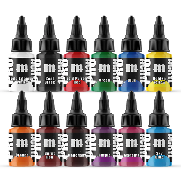 Monument Hobbies 6446 Pro Acryl: SET-BASE Acrylic Paint Set (24 Colors) 22ml Bottles