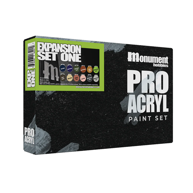 Monument Hobbies 6522 Pro Acryl: SET#1 Expansion Acrylic Paint Set (12 Colors) 22ml Bottles