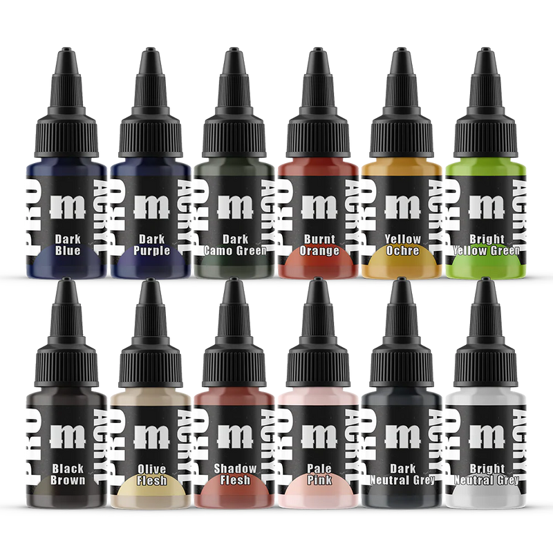 Monument Hobbies 6522 Pro Acryl: SET#1 Expansion Acrylic Paint Set (12 Colors) 22ml Bottles