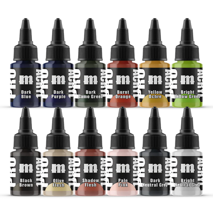 Monument Hobbies 6522 Pro Acryl: SET#1 Expansion Acrylic Paint Set (12 Colors) 22ml Bottles