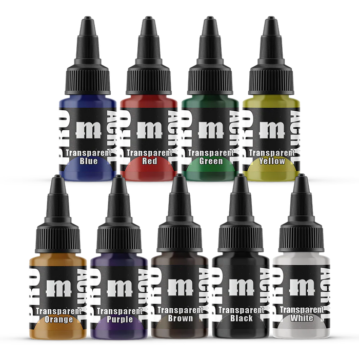Monument Hobbies 6523 Pro Acryl: SET#2 Expansion Transparents Acrylic Paint Set (9 Colors) 22ml Bottles