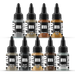 Monument Hobbies 7160 Pro Acryl: SET-MET Expansion Metallics Acrylic Paint Set (9 Colors) 22ml Bottles
