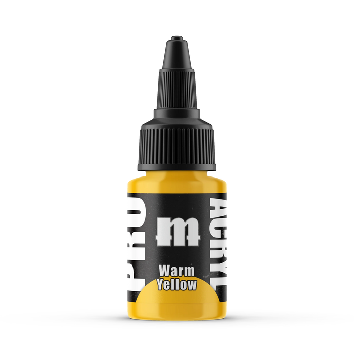 Monument Hobbies 72 Pro Acryl: Warm Yellow Acrylic Paint 22ml Bottle