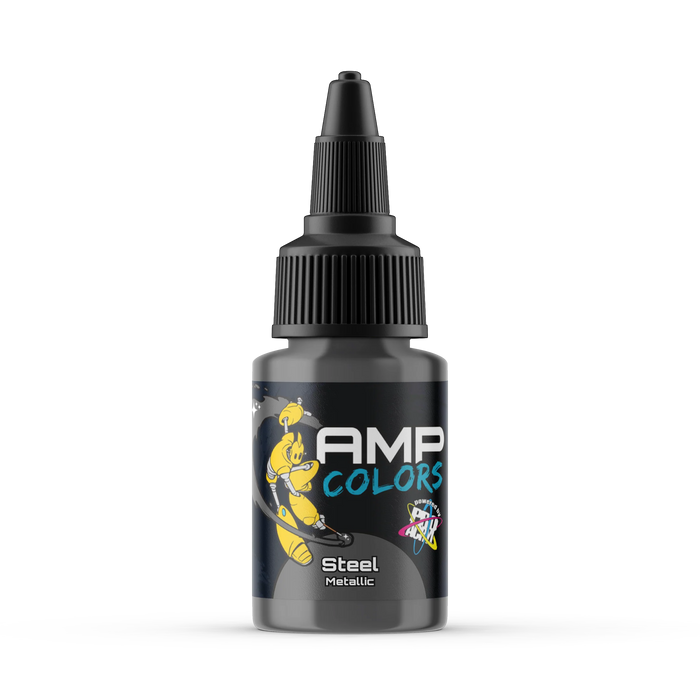 Monument Hobbies AMP10 Pro Acryl AMP Colors: Steel Metallic Acrylic Paint 22ml Bottle