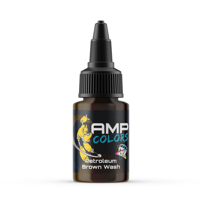 Monument Hobbies AMP12 Pro Acryl AMP Colors: Petroleum Brown Wash Acrylic Paint 22ml Bottle