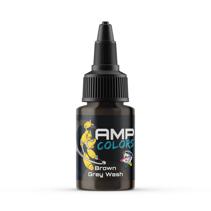 Monument Hobbies AMP23 Pro Acryl AMP Colors: Brown Grey Wash Acrylic Paint 22ml Bottle