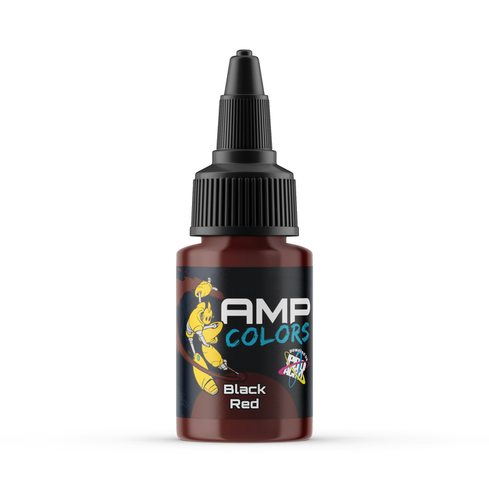Monument Hobbies AMP4 Pro Acryl AMP Colors: Black Red Acrylic Paint 22ml Bottle