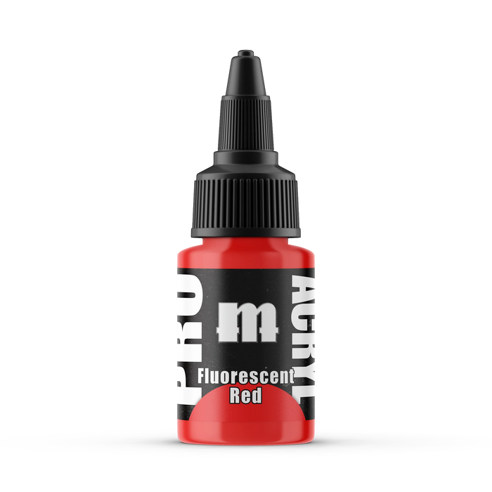Monument Hobbies F1 Pro Acryl: Fluorescent Red Acrylic Paint 22ml Bottle