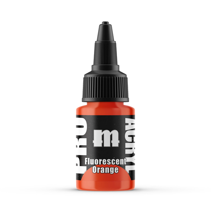 Monument Hobbies F2 Pro Acryl: Fluorescent Orange Acrylic Paint 22ml Bottle