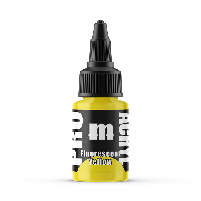 Monument Hobbies F3 Pro Acryl: Fluorescent Yellow Acrylic Paint 22ml Bottle