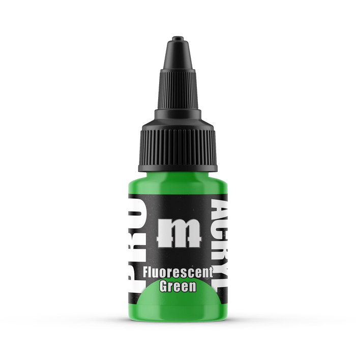 Monument Hobbies F4 Pro Acryl: Fluorescent Green Acrylic Paint 22ml Bottle