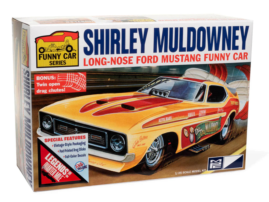 MPC 1001 1/25 Shirley Muldowney Long Nose Ford Mustang Funny Car Skill Level 2 Model Kit
