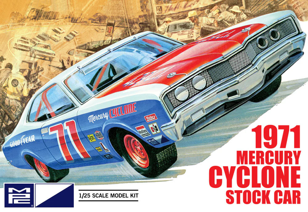 MPC 1023 1/25 1971 Mercury Cyclone Stock Car Skill 2 Model Kit