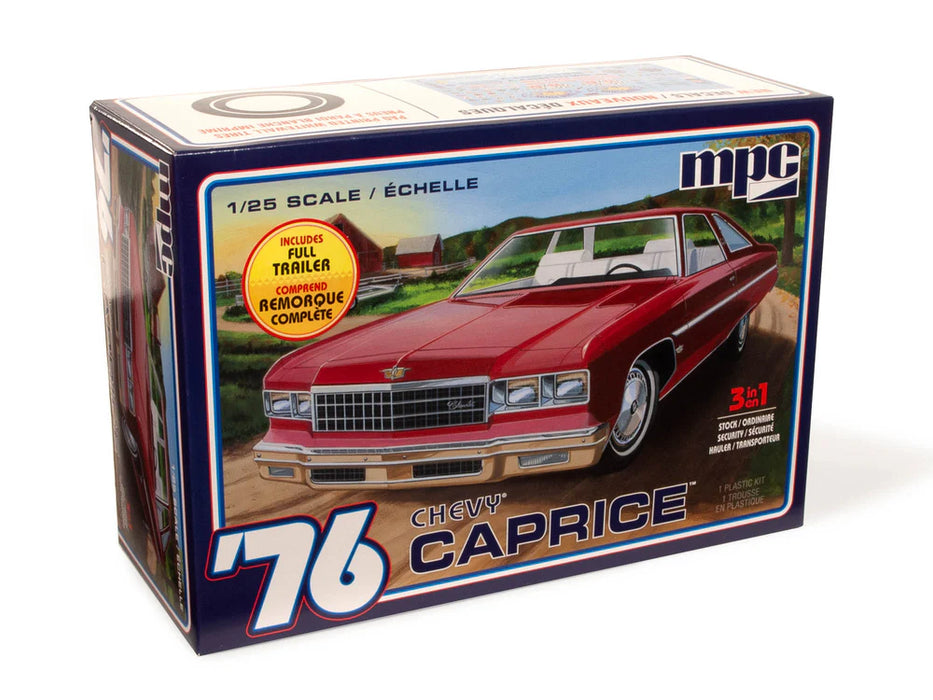MPC 963 1/25 1976 Chevy Caprice with Trailer Skill Level 2 Model Kit