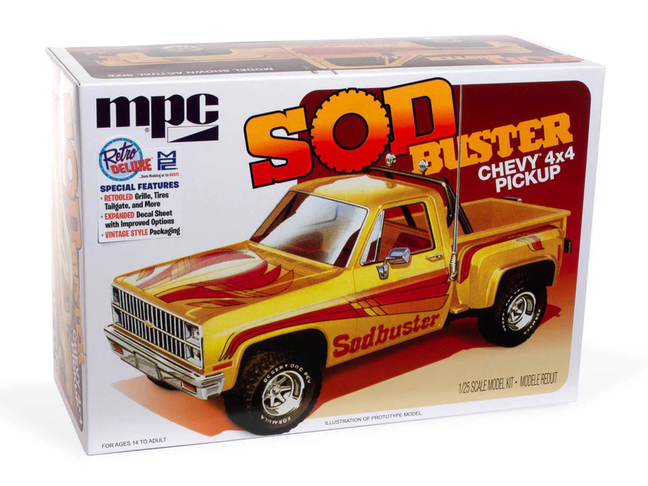 MPC 972 1/25 1981 Chevy Stepside Pickup Sod Buster Skill Level 2 Model Kit