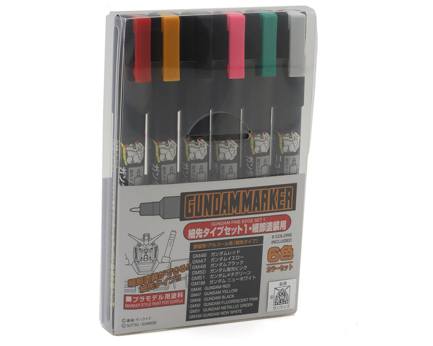 Mr. Hobby GMS110 Bandai Gundam Marker Ultra Fine Set #1 (Set of 6)