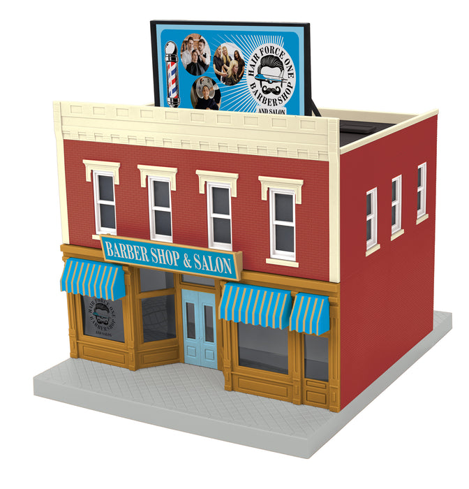 MTH 30-90686 O Gauge 2 Story City Building Hair Force One Barber Shop & Salon