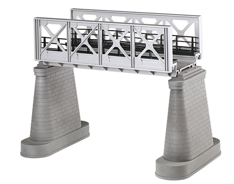 MTH 40-1120 O Gauge RealTrax Single Track Steel Girder Bridge - Silver