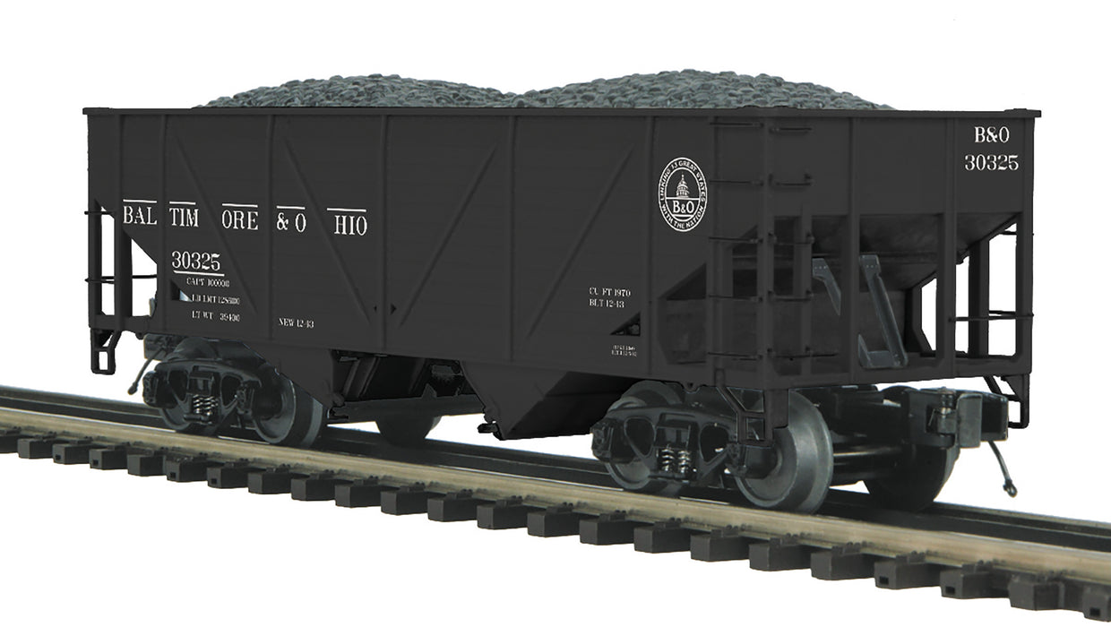MTH Premier 20-95659 O Scale 34′ 2 Bay Composite Hopper Baltimore & Ohio B&O #Varies