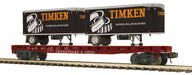 MTH Premier 20-95712 O Scale C&O Flatcar with Timken Pup Trailers