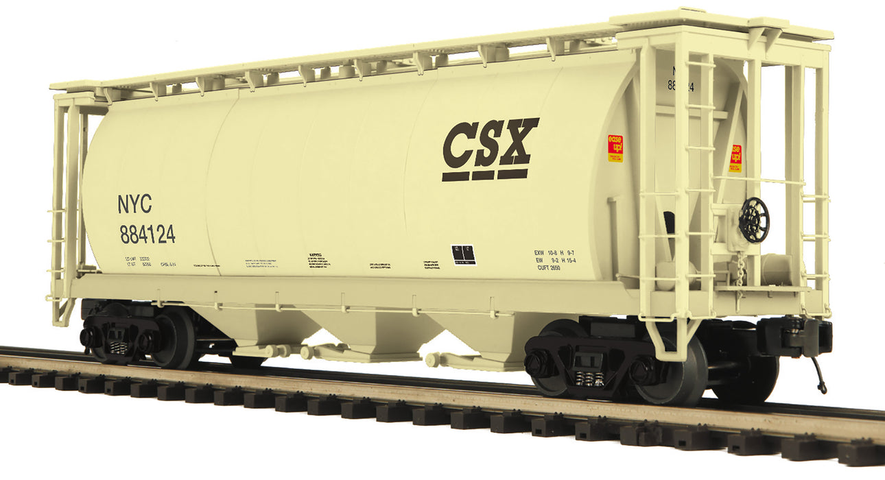 MTH Premier 20-96824 O Scale 3-Bay Cylindrical Hopper CSX #s Vary