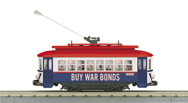 MTH RailKing 30-5247 O Gauge Bump-N-Go Trolley Buy War Bonds